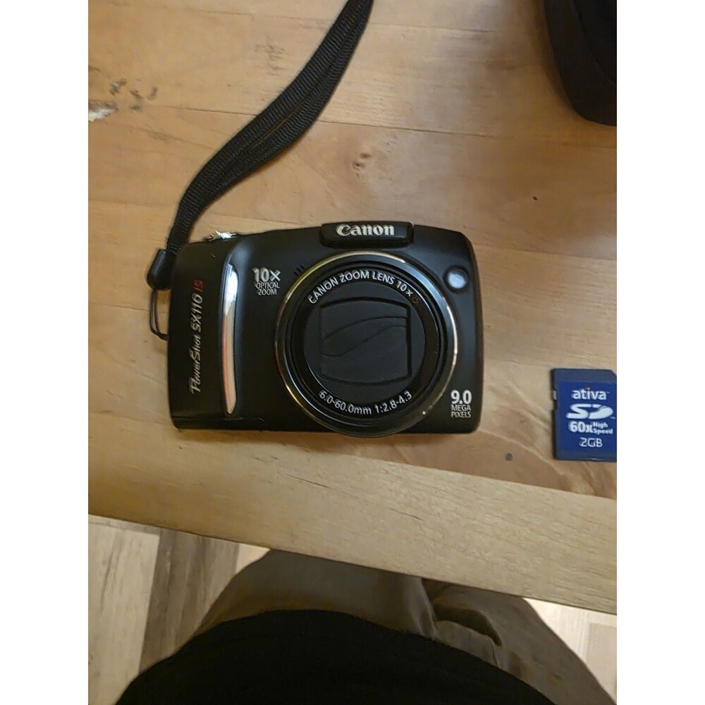 Canon PowerShot SX110 IS Black 9.0MP Digital Camera 10x Optical Zoom PC1311
